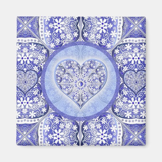 Keramik lace Blue of Greece Magnet (Vorne)