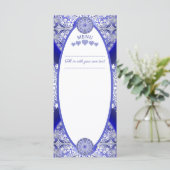 Keramik lace Blue of Greece Menükarte (Stehend Vorderseite)