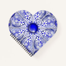 Keramik Lace Blue of Greece Notizblock