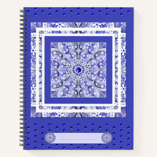 Keramik Lace Blue of Greece Notizblock