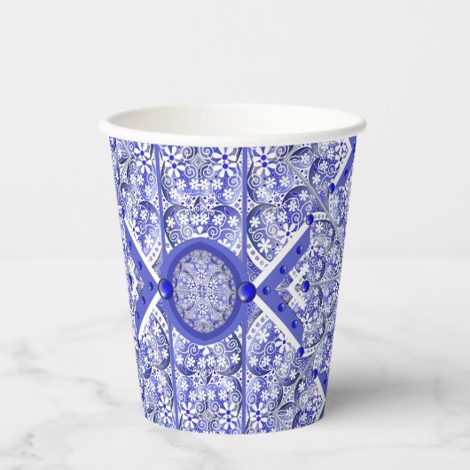 Keramik lace Blue of Greece Pappbecher (Vorderseite)