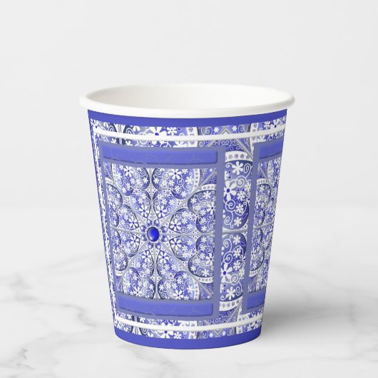 Keramik lace Blue of Greece Pappbecher (Vorderseite)