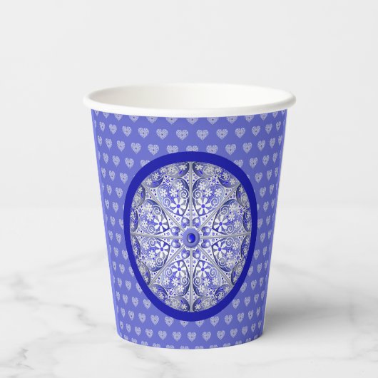 Keramik Lace Blue of Greece Pappbecher (Rückseite)