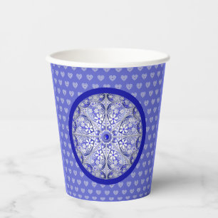 Keramik Lace Blue of Greece Pappbecher