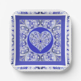 Keramik Lace Blue of Greece Pappteller