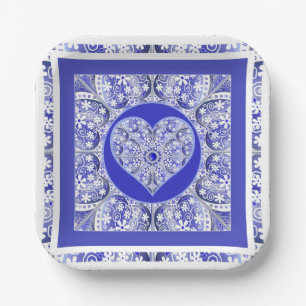 Keramik Lace Blue of Greece Pappteller