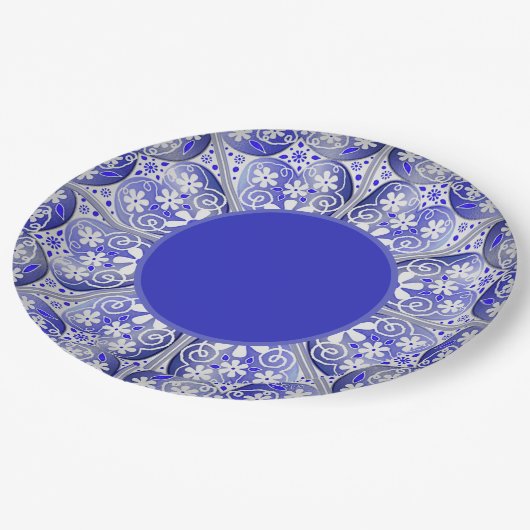 Keramik Lace Blue of Greece Pappteller (Schrägansicht)