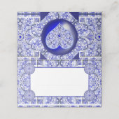 Keramik Lace Blue of Greece Platzkarte (Außenseite Aufgefaltet)