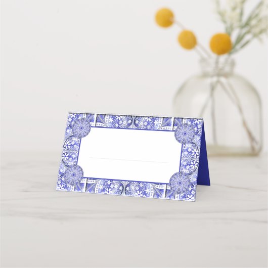 Keramik Lace Blue of Greece Platzkarte (Vorderseite)