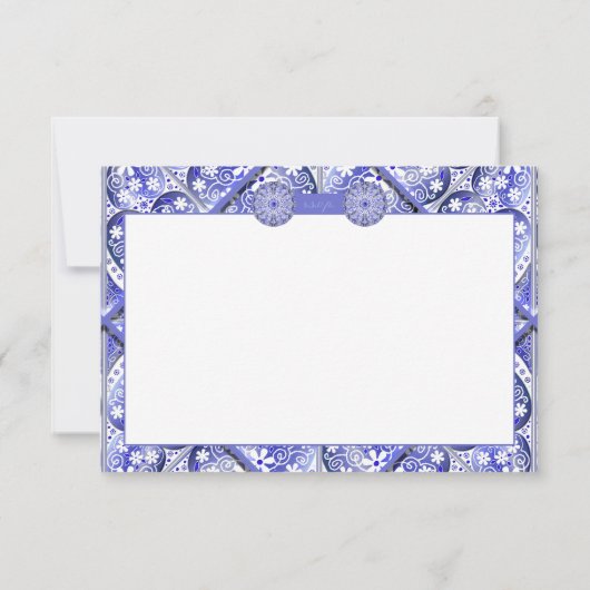 Keramik lace Blue of Greece RSVP Karte (Rückseite)