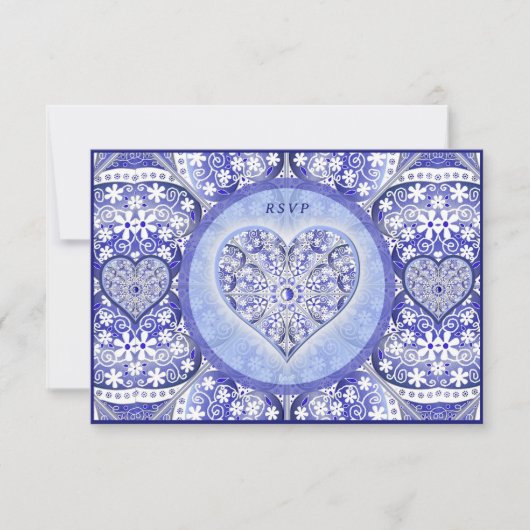 Keramik Lace Blue of Greece RSVP Karte (Vorderseite)