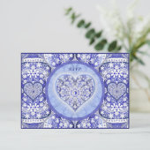 Keramik Lace Blue of Greece RSVP Karte (Stehend Vorderseite)