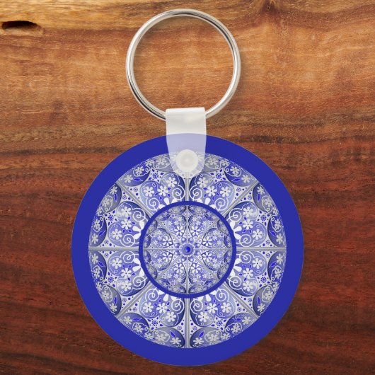 Keramik Lace Blue of Greece Schlüsselanhänger (Vorderseite)