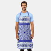 Keramik Lace Blue of Greece Schürze (Getragen)