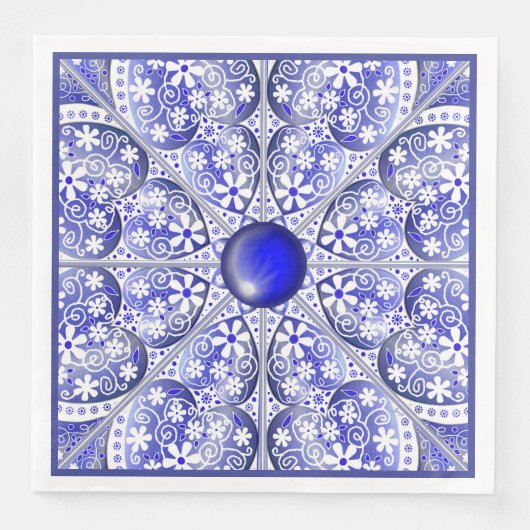 Keramik Lace Blue of Greece Serviette (Vorderseite)