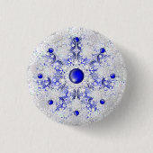 Keramik Lace Blue of Greece & Snowflake Button (Vorderseite)