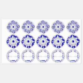 Keramik Lace Blue of Greece & Snowflake Etiketten