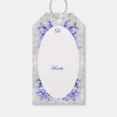 Keramik Lace Blue of Greece & Snowflake Geschenkanhänger (Vorderseite)