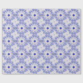 Keramik Lace Blue of Greece & Snowflake Geschenkpapier (Flach)