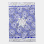 Keramik Lace Blue of Greece & Snowflake Geschirrtuch (Vertikal)