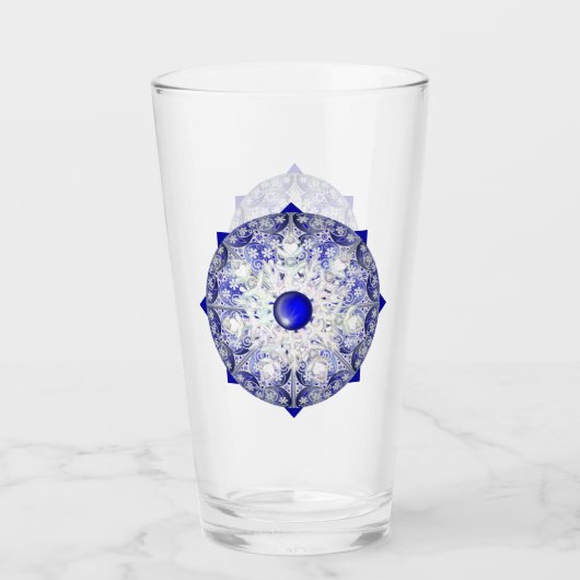 Keramik Lace Blue of Greece & Snowflake Glas (Vorderseite)