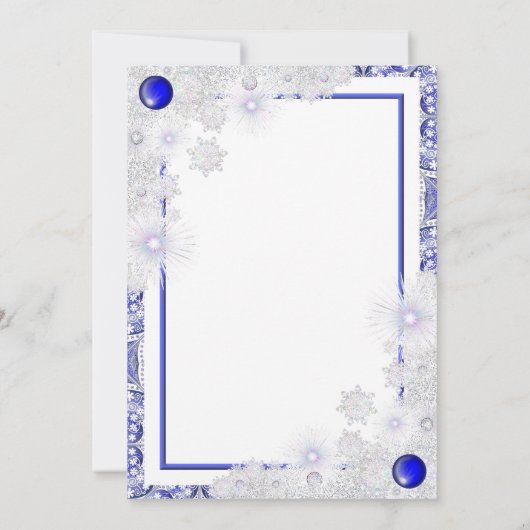 Keramik Lace Blue of Greece & Snowflake Karte (Rückseite)