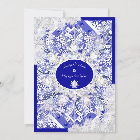 Keramik Lace Blue of Greece & Snowflake Karte (Vorderseite)