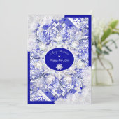 Keramik Lace Blue of Greece & Snowflake Karte (Stehend Vorderseite)