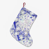 Keramik Lace Blue of Greece & Snowflake Kleiner Weihnachtsstrumpf (Vorderansicht (hängend))