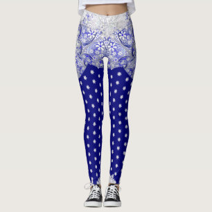 Keramik Lace Blue of Greece & Snowflake Leggings