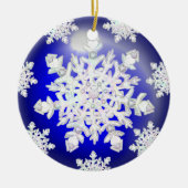 Keramik Lace Blue of Greece & Snowflake Ornament (Vorne)