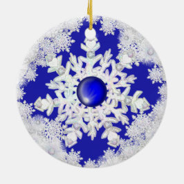 Keramik Lace Blue of Greece & Snowflake Ornament