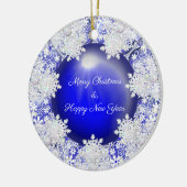 Keramik Lace Blue of Greece & Snowflake Ornament (Links)