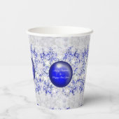 Keramik Lace Blue of Greece & Snowflake Pappbecher (Rückseite)