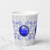 Keramik Lace Blue of Greece & Snowflake Pappbecher (Vorderseite)