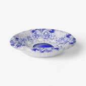 Keramik Lace Blue of Greece & Snowflake Pappteller (Gewinkelt)