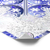 Keramik Lace Blue of Greece & Snowflake Poster (Ecke)