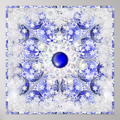 Keramik Lace Blue of Greece & Snowflake Poster (Vorne)