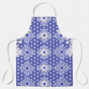 Keramik Lace Blue of Greece & Snowflake Schürze