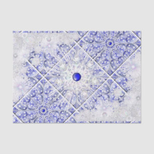 Keramik Lace Blue of Greece & Snowflake Seidenpapier