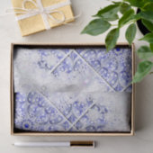 Keramik Lace Blue of Greece & Snowflake Seidenpapier (Geschenk)