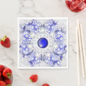 Keramik Lace Blue of Greece & Snowflake Serviette (Beispiel)