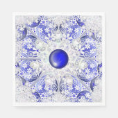 Keramik Lace Blue of Greece & Snowflake Serviette (Vorderseite)