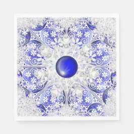 Keramik Lace Blue of Greece & Snowflake Serviette