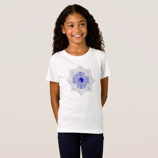 Keramik Lace Blue of Greece & Snowflake T-Shirt (Vorne ganz)