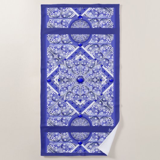 Keramik lace Blue of Greece Strandtuch (Vorderseite)