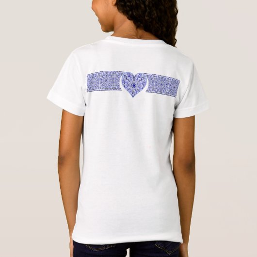 Keramik lace Blue of Greece T-Shirt (Rückseite)
