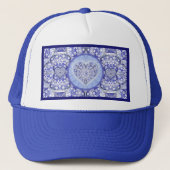 Keramik Lace Blue of Greece Truckerkappe (Vorderseite)
