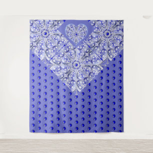 Keramik Lace Blue of Greece Wandteppich