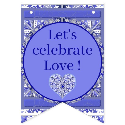 Keramik Lace Blue of Greece Wimpelkette (Zweite Fahne)